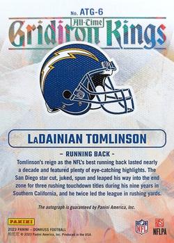 2023 Donruss - All-Time Gridiron Kings Autographs #ATG-6 LaDainian Tomlinson Back