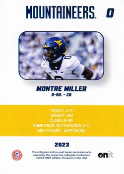 2023 ONIT Athlete West Virginia Mountaineers #NNO Montre Miller Back