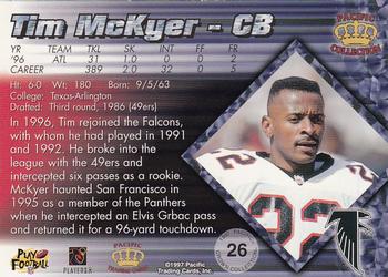 1997 Pacific Crown Collection #26 Tim McKyer Back