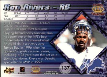 1997 Pacific Crown Collection #137 Ron Rivers Back