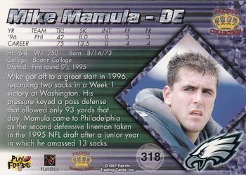 1997 Pacific Crown Collection #318 Mike Mamula Back