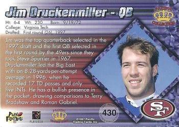 1997 Pacific Crown Collection #430 Jim Druckenmiller Back