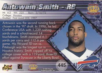 1997 Pacific Crown Collection #445 Antowain Smith Back