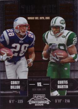 2005 Playoff Contenders - Toe to Toe #TT-48 Corey Dillon / Curtis Martin Front
