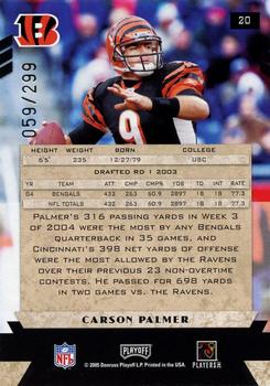 2005 Playoff Honors - X's #20 Carson Palmer Back