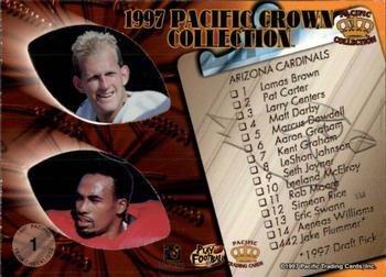 1997 Pacific Crown Collection - Team Checklists #1 Larry Centers / Kent Graham / LeShon Johnson Back