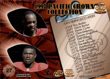 1997 Pacific Crown Collection - Team Checklists #27 Steve Young / Jerry Rice / Terrell Owens Back