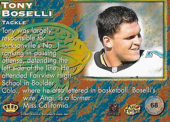 1997 Pacific Dynagon Prism #68 Tony Boselli Back