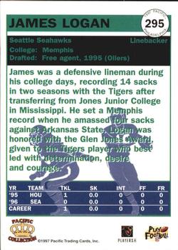 1997 Pacific Philadelphia #295 James Logan Back