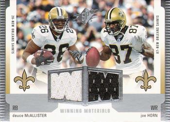 2005 SPx - Winning Materials #WM-DH Deuce McAllister / Joe Horn Front