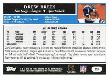 2005 Topps 1st Edition #23 Drew Brees Back
