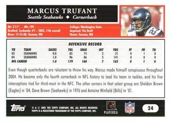 2005 Topps 1st Edition #24 Marcus Trufant Back