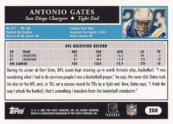 2005 Topps 1st Edition #200 Antonio Gates Back
