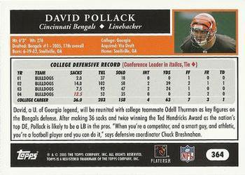 2005 Topps 1st Edition #364 David Pollack Back