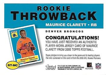 2005 Topps - Rookie Throwback Relics #RT-MC Maurice Clarett Back