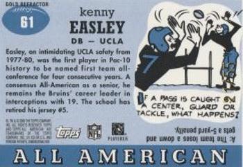 2005 Topps All American - Gold Chrome Refractor #61 Kenny Easley Back