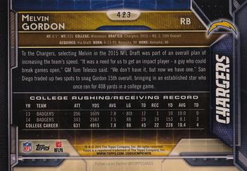2015 Topps - Rookies #423 Melvin Gordon Back