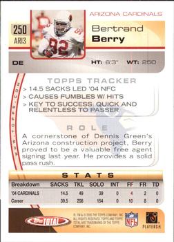 2005 Topps Total - Silver #250 Bert Berry Back