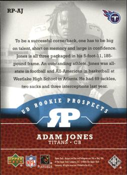 2005 Upper Deck - UD Rookie Prospects #RP-AJ Adam Jones Back