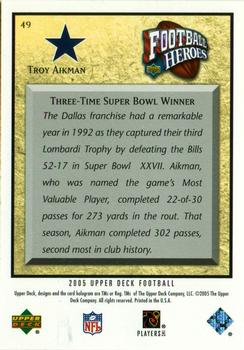 2005 Upper Deck - Football Heroes: Troy Aikman #49 Troy Aikman Back