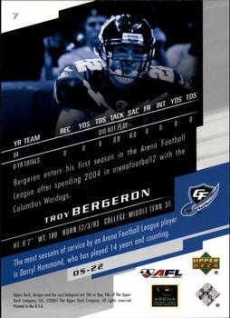 2005 Upper Deck AFL #7 Troy Bergeron Back