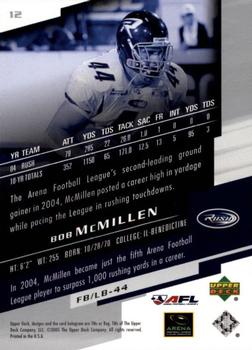 2005 Upper Deck AFL #12 Bob McMillen Back