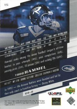 2005 Upper Deck AFL #15 Todd Hammel Back