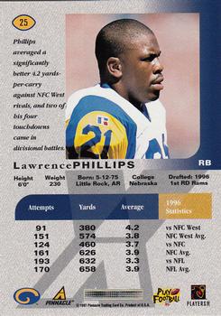 1997 Pinnacle X-Press #25 Lawrence Phillips Back