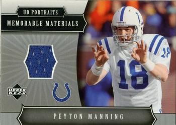 2005 Upper Deck Portraits - Memorable Materials #MM-PM Peyton Manning Front