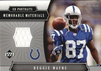 2005 Upper Deck Portraits - Memorable Materials #MM-RW Reggie Wayne Front