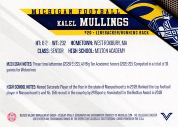2023 Valiant Michigan Wolverines #NNO Kalel Mullings Back