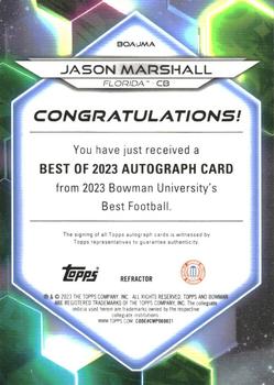 2023 Bowman Best University - Best of 2023 Autographs #BOA-JMA Jason Marshall Back