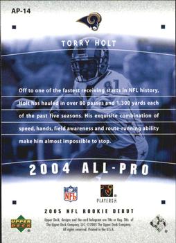 2005 Upper Deck Rookie Debut - All-Pros #AP-14 Torry Holt Back