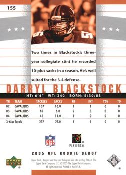 2005 Upper Deck Rookie Debut - Gold Spectrum #155 Darryl Blackstock Back