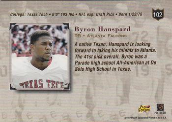 1997 Playoff Absolute Beginnings #102 Byron Hanspard Back