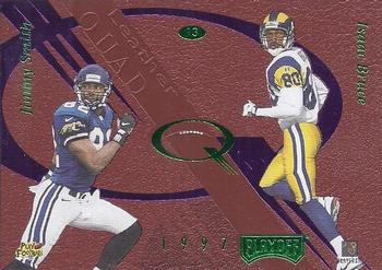 1997 Playoff Absolute Beginnings - Leather Quads #13 Steve McNair / Marshall Faulk / Jimmy Smith / Isaac Bruce Front