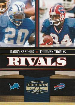 2006 Donruss Gridiron Gear - Rivals HoloGold #R-7 Barry Sanders / Thurman Thomas Front