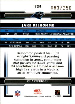 2006 Donruss Threads - Bronze Holofoil #139 Jake Delhomme Back