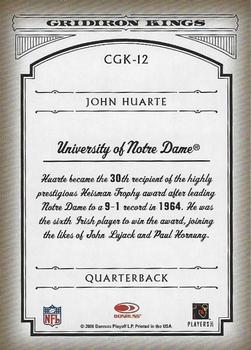 2006 Donruss Threads - College Gridiron Kings Gold #CGK-12 John Huarte Back