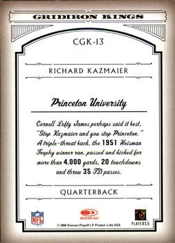2006 Donruss Threads - College Gridiron Kings Gold #CGK-13 Dick Kazmaier Back