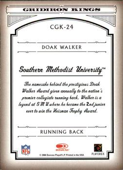 2006 Donruss Threads - College Gridiron Kings Gold #CGK-24 Doak Walker Back