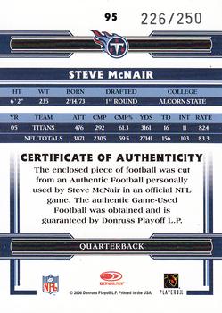 2006 Donruss Threads - Footballs #95 Steve McNair Back
