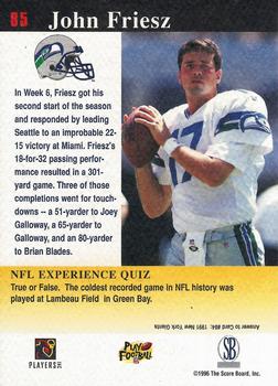 1997 Score Board NFL Experience #85 John Friesz Back