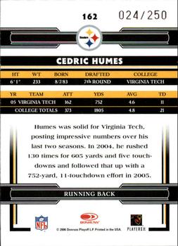 2006 Donruss Threads - Retail Pewter #162 Cedric Humes Back