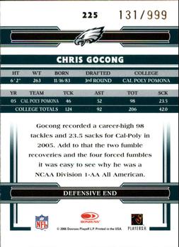 2006 Donruss Threads - Retail Rookies #225 Chris Gocong Back