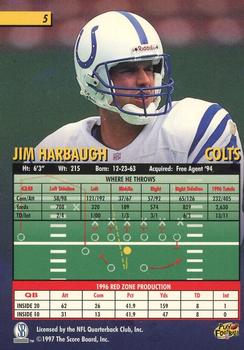 1997 Score Board Playbook #5 Jim Harbaugh Back