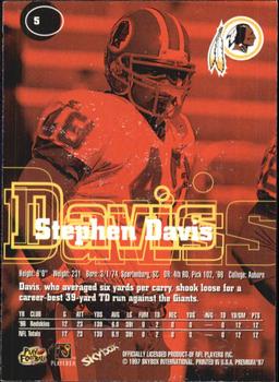 1997 SkyBox Premium #5 Stephen Davis Back