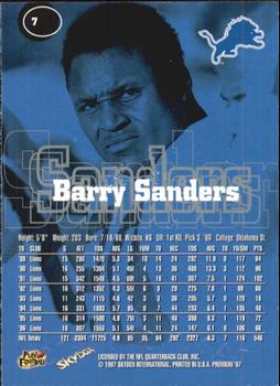 1997 SkyBox Premium #7 Barry Sanders Back