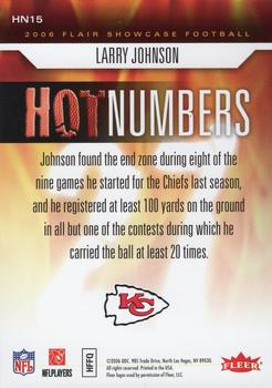 2006 Flair Showcase - Hot Numbers #HN15 Larry Johnson  Back