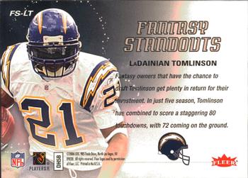 2006 Fleer - Fantasy Standouts #FS-LT LaDainian Tomlinson  Back